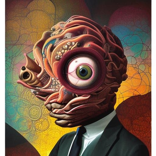 Surreal Teddy Pear in Sinister Impasto Style