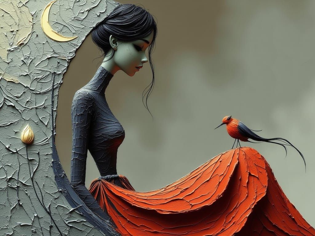 Ethereal Lotus Moonlight Friendship Lithograph