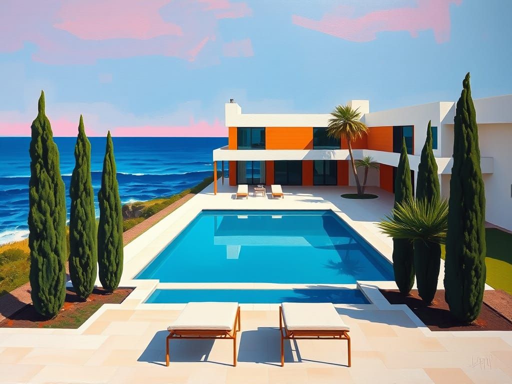 Ocean House in Rothko-Inspired Abstract Style