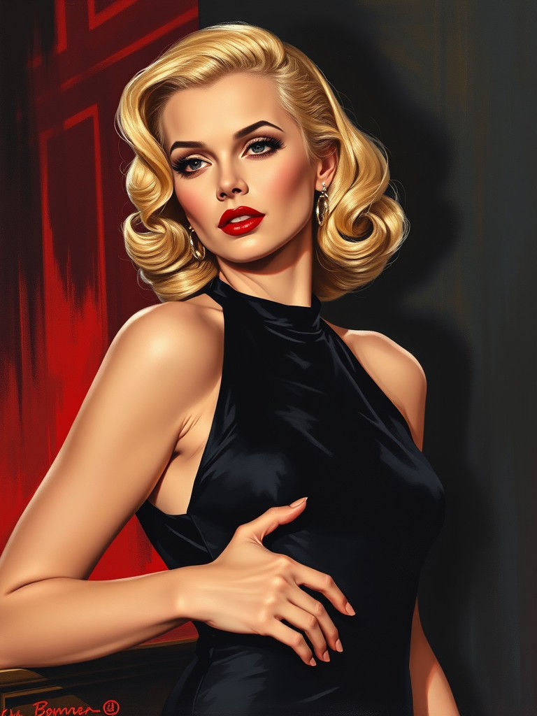 1940s Blonde Siren in Noir Style