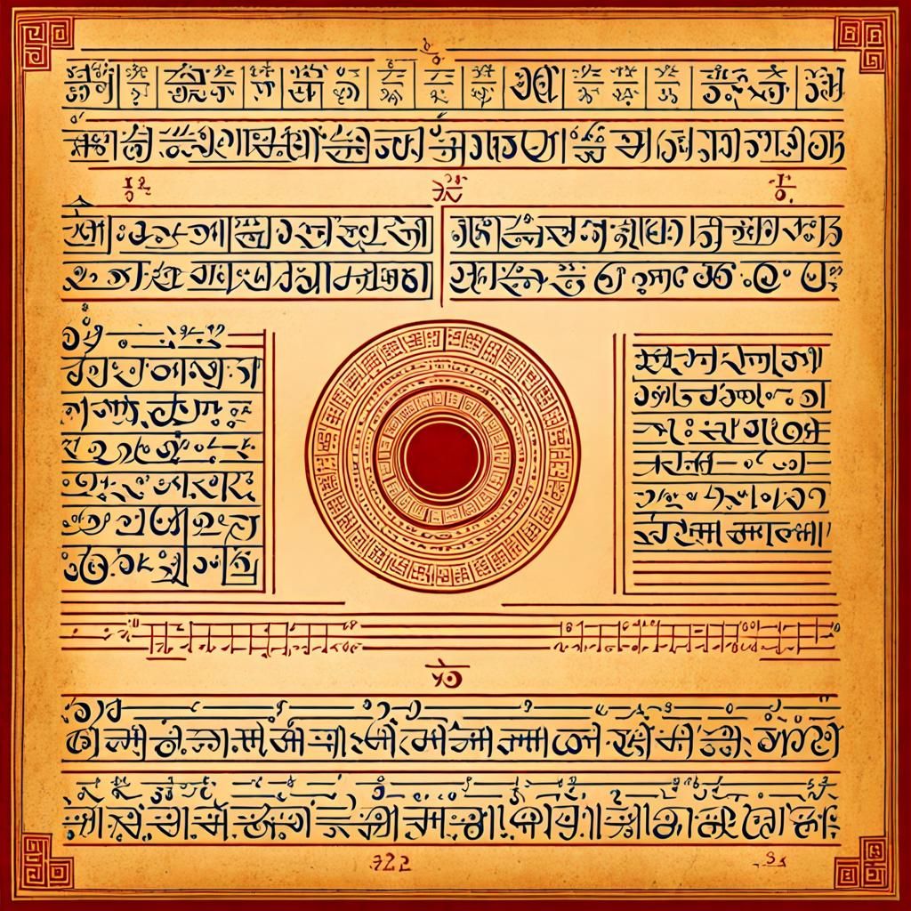 Symmetrical Mathematical Equations on Parchment
