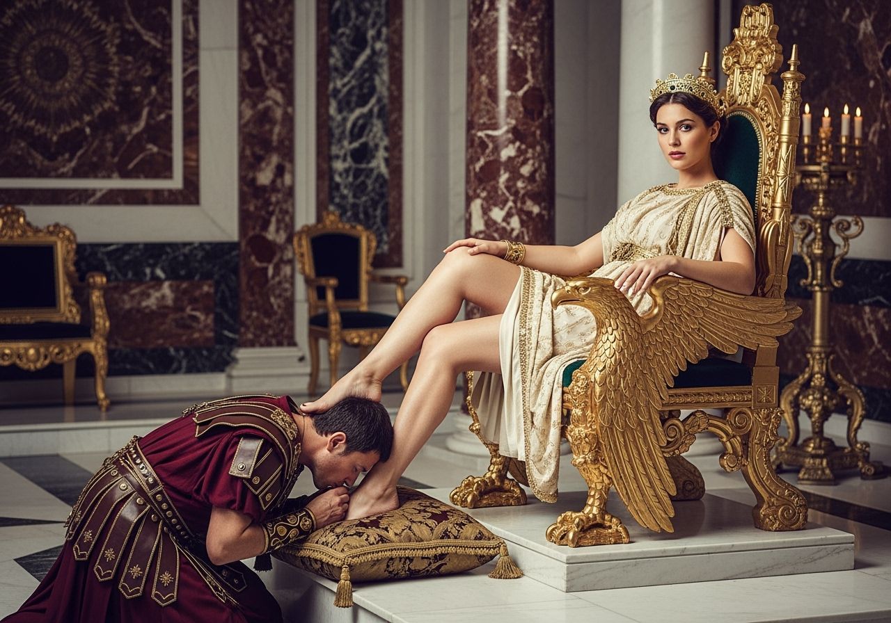 Roman Empress on Gold Eagle Throne, Fine Art Photography