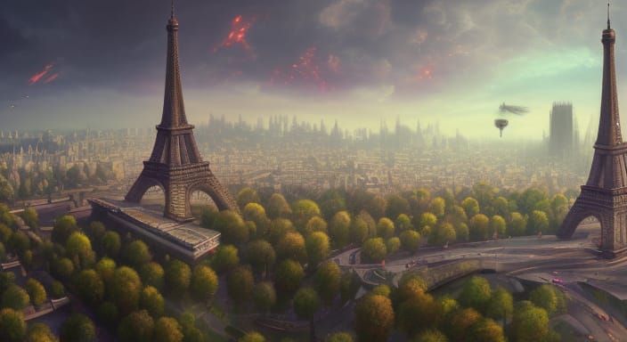 Wheat Field Under the Eiffel Tower