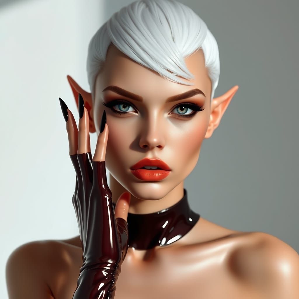 High Elf Editorial Portrait in Digital Art Style