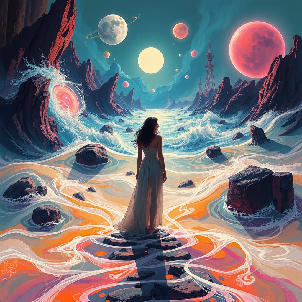 Dreamlike Scene in Surrealist Style