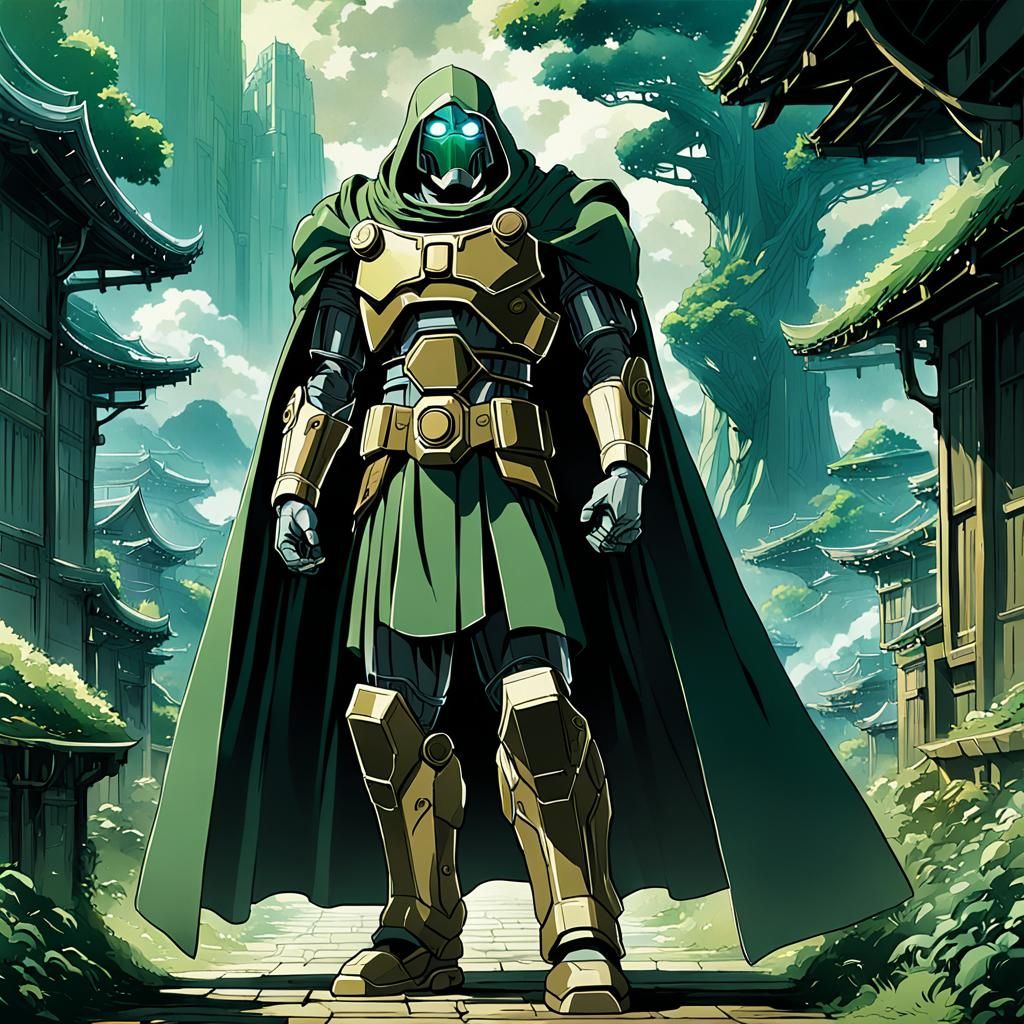 Doctor Doom in Studio Ghibli Anime Style