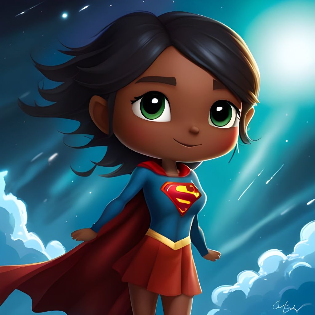 Chibi Supergirl Digital Illustration