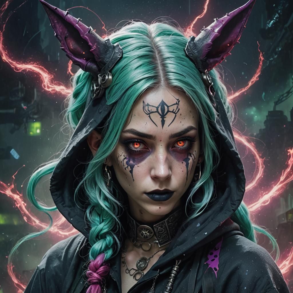 Gothic Rogue with Silver Hair in Dark Fantasy Art