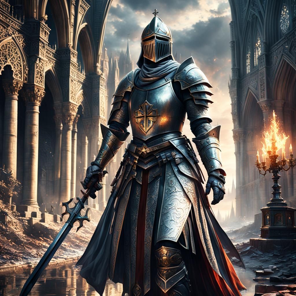 Epic Templar Knight Digital Matte Painting