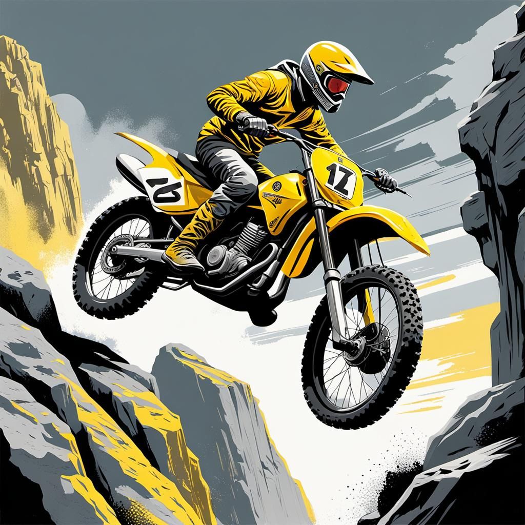 Moto Trials Rider in Pop Art Style