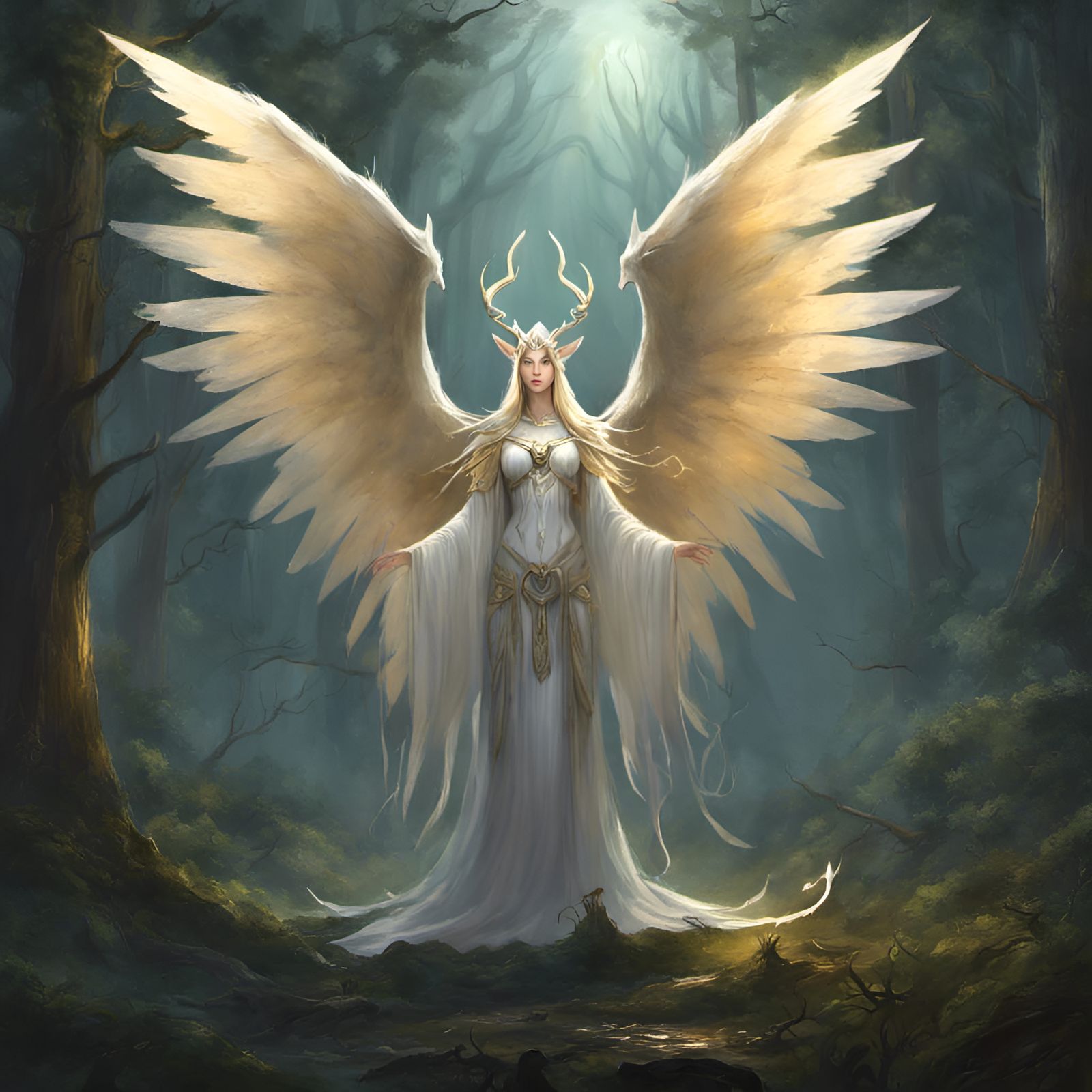 Ethereal Angel in Forest, Inspired by Siemiradzki