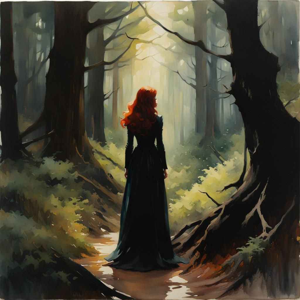 Eldritch Forest in Watercolor Style