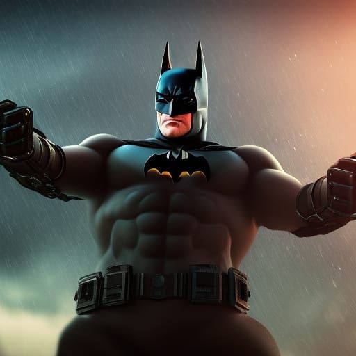 Batman Selfie with Silly Face, Fantasy Concept Art