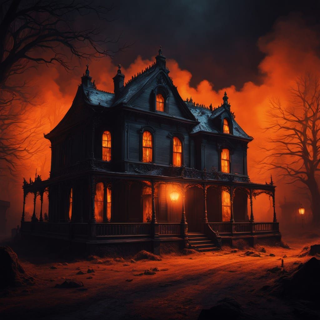 Surreal Skeleton Ignites in Dark Fantasy Scene