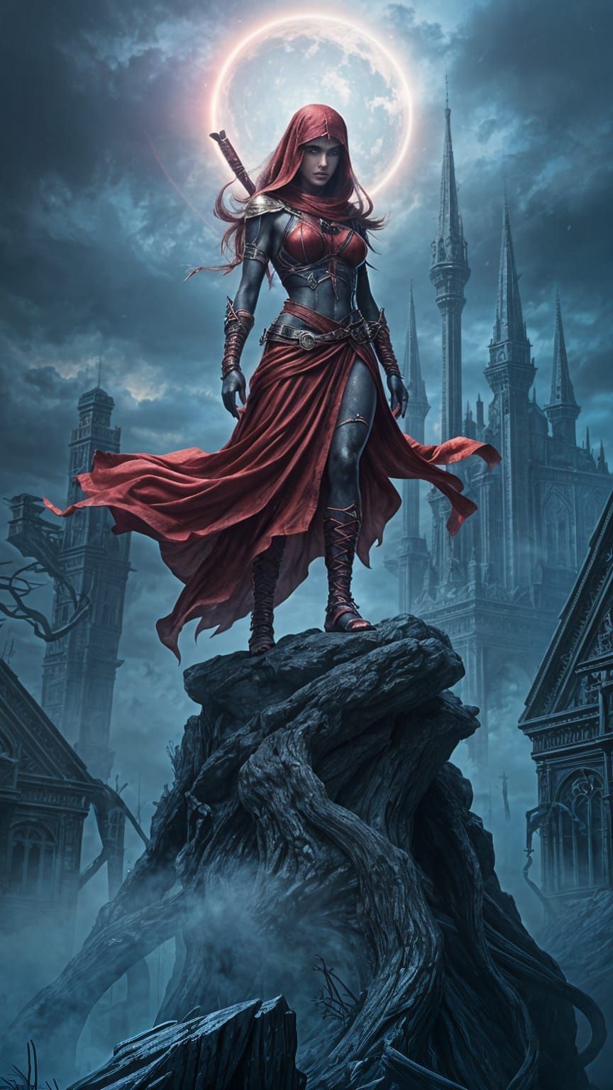 Ethereal Elektra in Vibrant Fantasy Realm