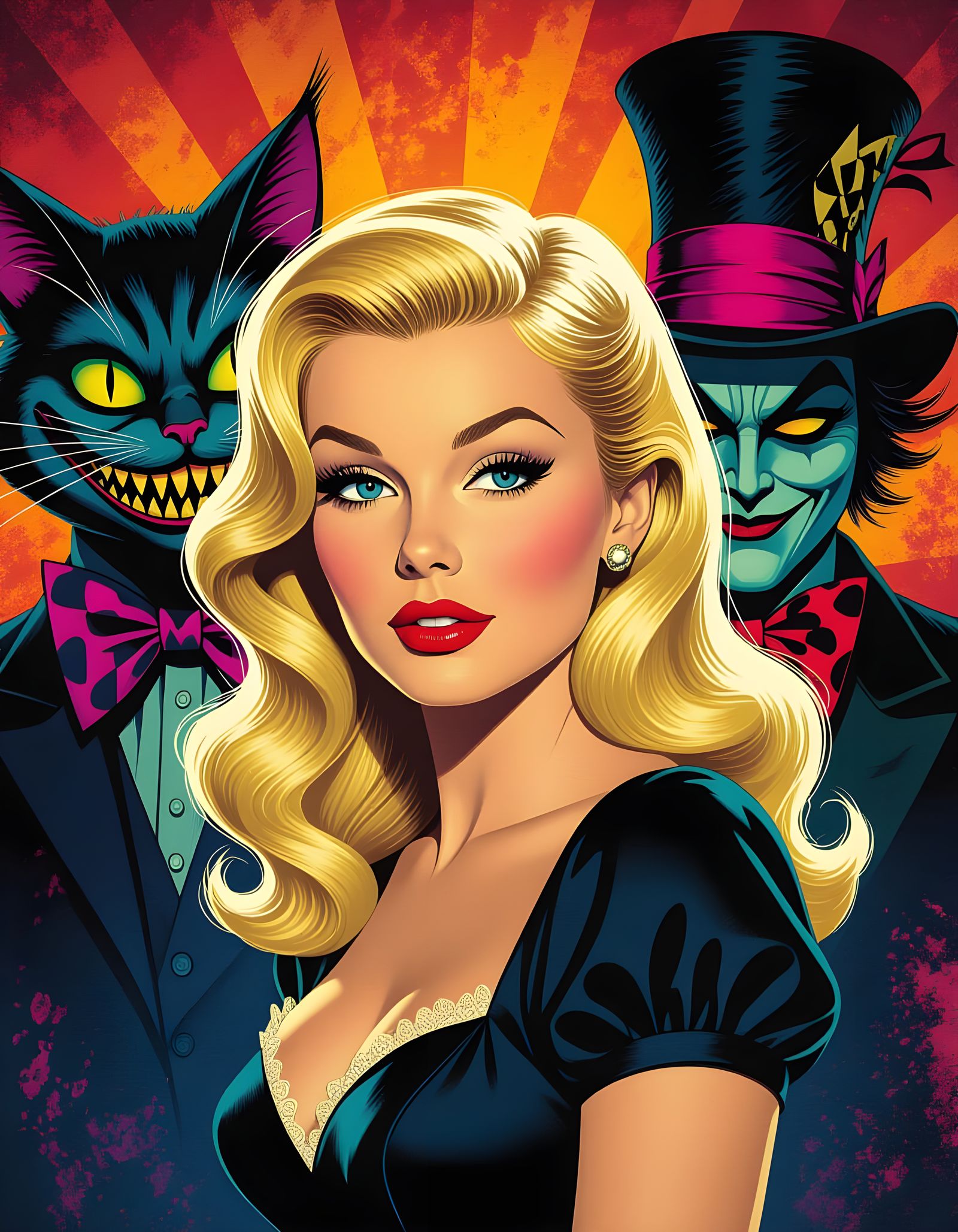 Alice in Wonderland Horror Portrait