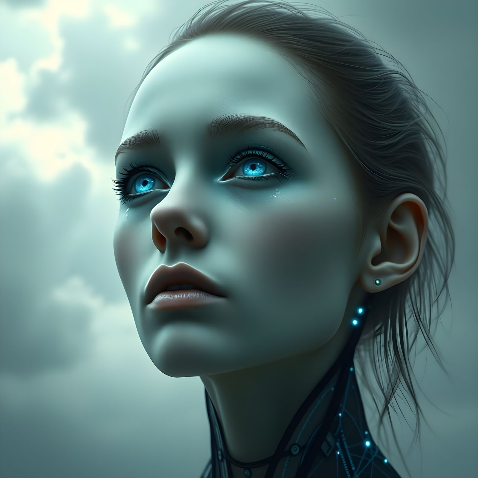 Cyborg Maiden's Haunting Regret in Industrial Futurism