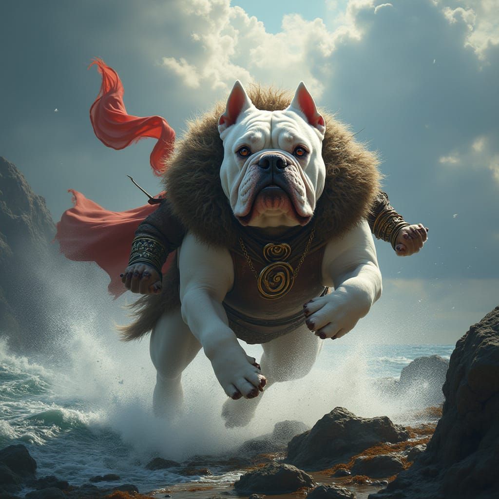 Viking Bulldog in Clown Paint Charges into Norwegian Battle