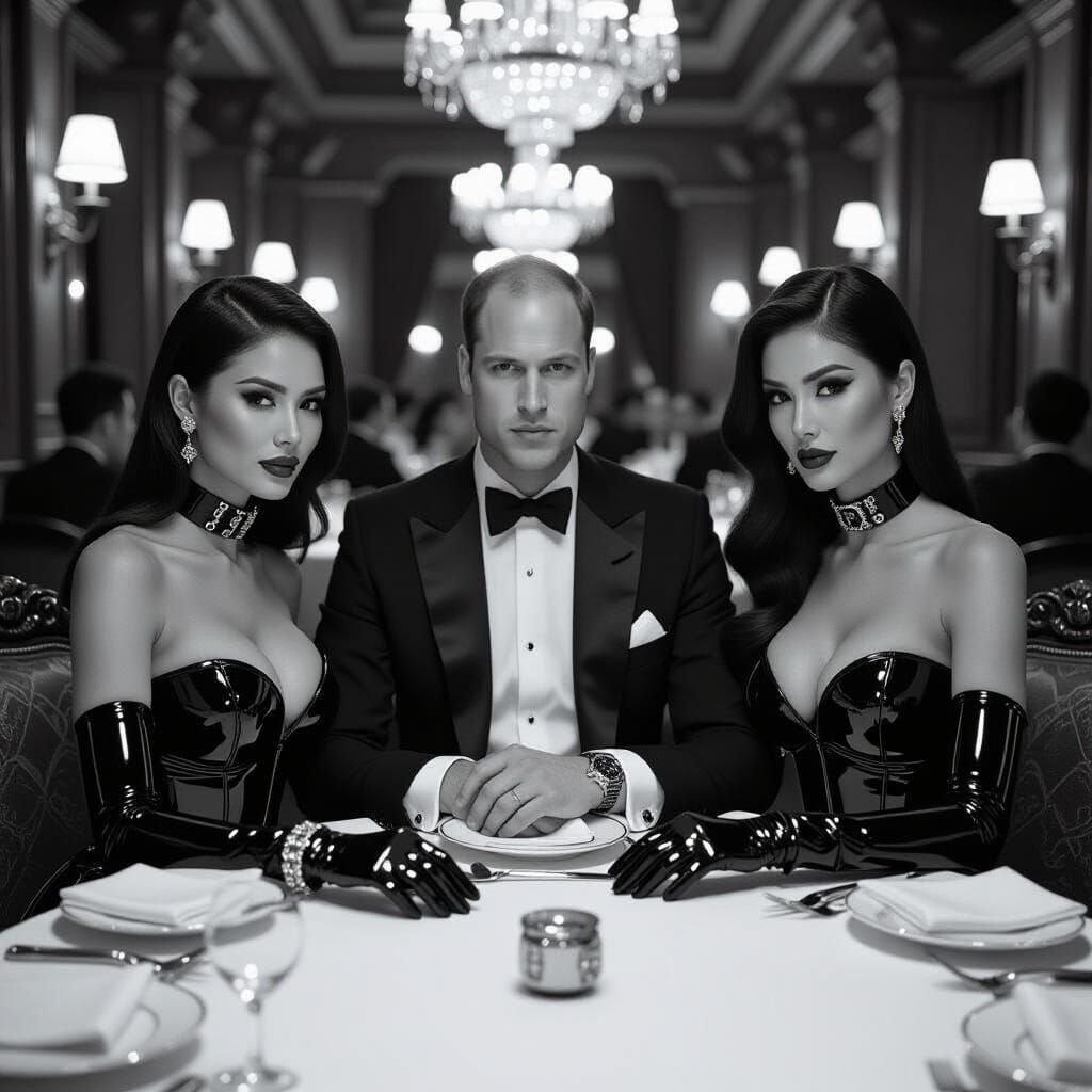 Prince William in Shanghai: A Black and White Portrait