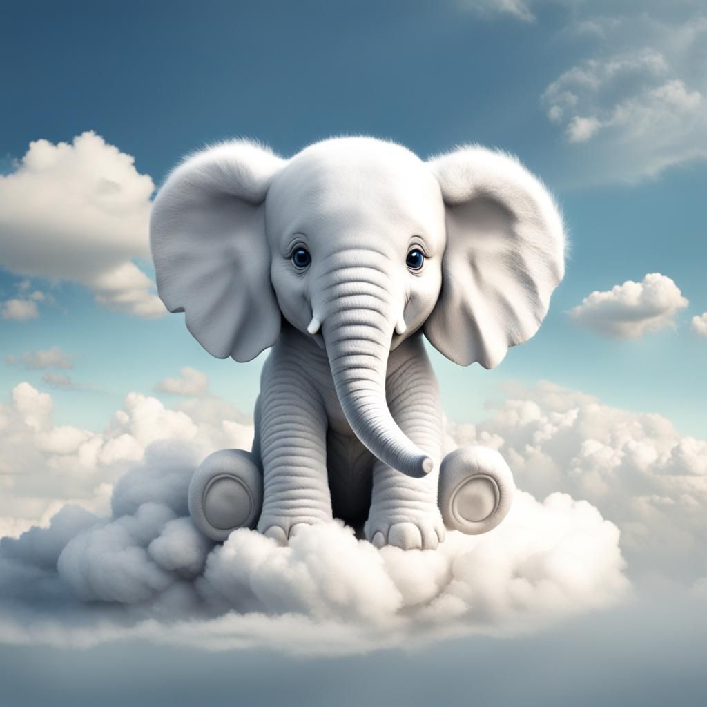 Cloudy Baby Elephant: A Whimsical Creation