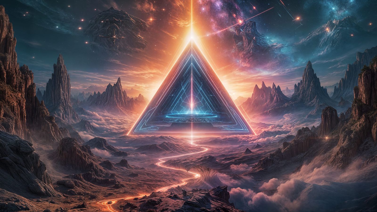 Epic Cosmic Landscape in Cinematic Film Style