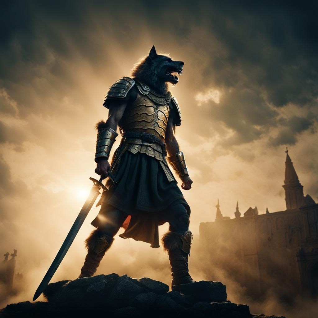 Werewolf Roman Soldier in Golden Hour Glow