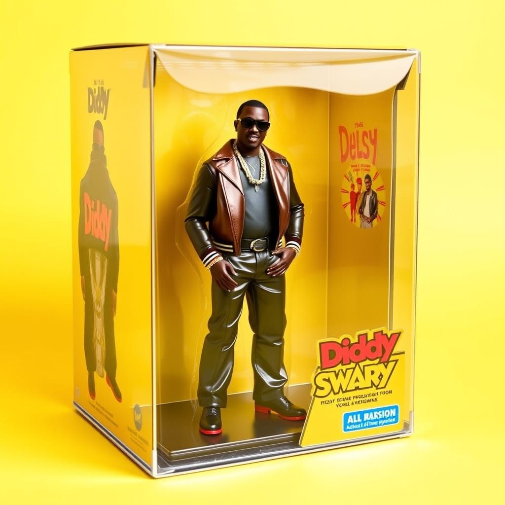 Hip-Hop Icon P. Diddy in Retro Action Figure Box Art