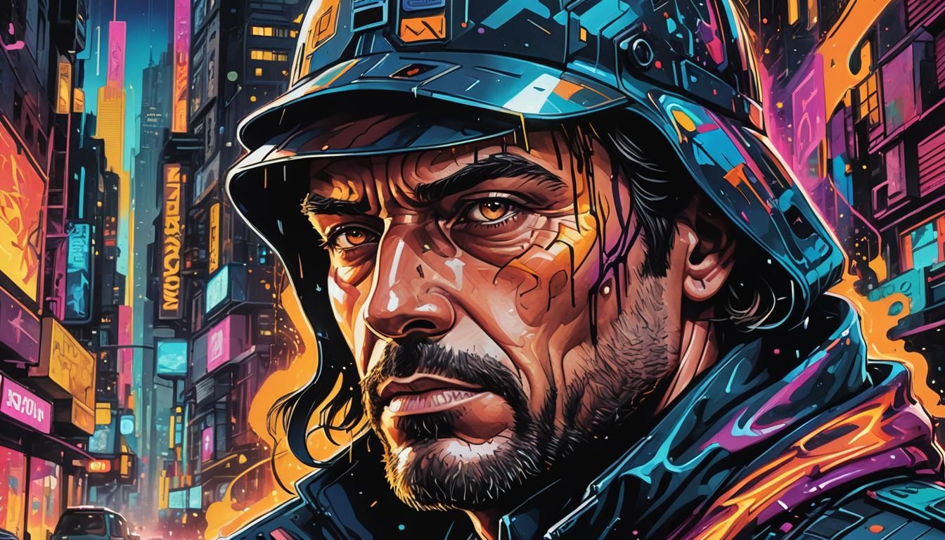 Undercover Spy Agent in Graffiti Street Art