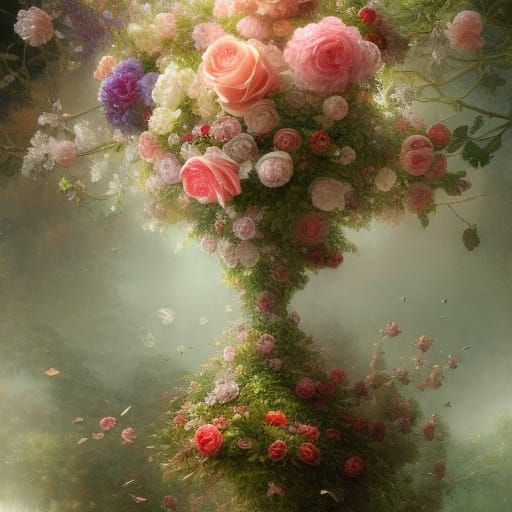 Moonlit Rose Gazebo with Twinkling Fairy Lights