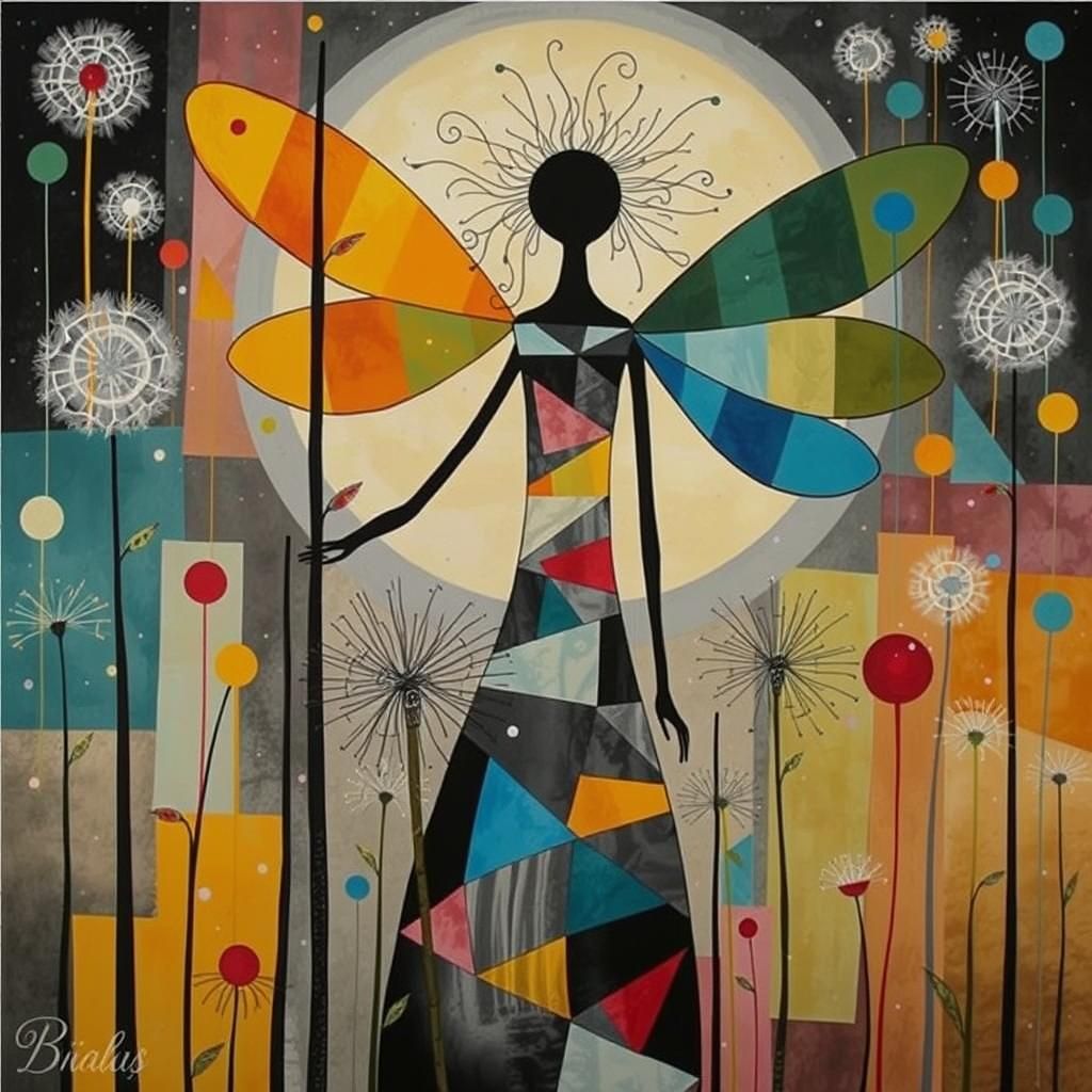 Fairies in Dandelion Dreamscape, Watercolor Art Style