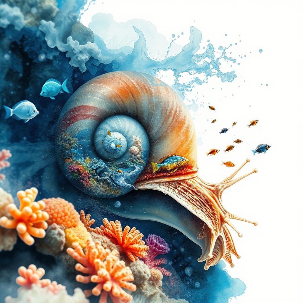 Epic Sea Snail Shell: Underwater Landscape