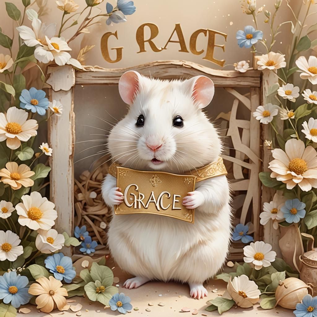 Enchanting 3D Hamster Illustration with Sign