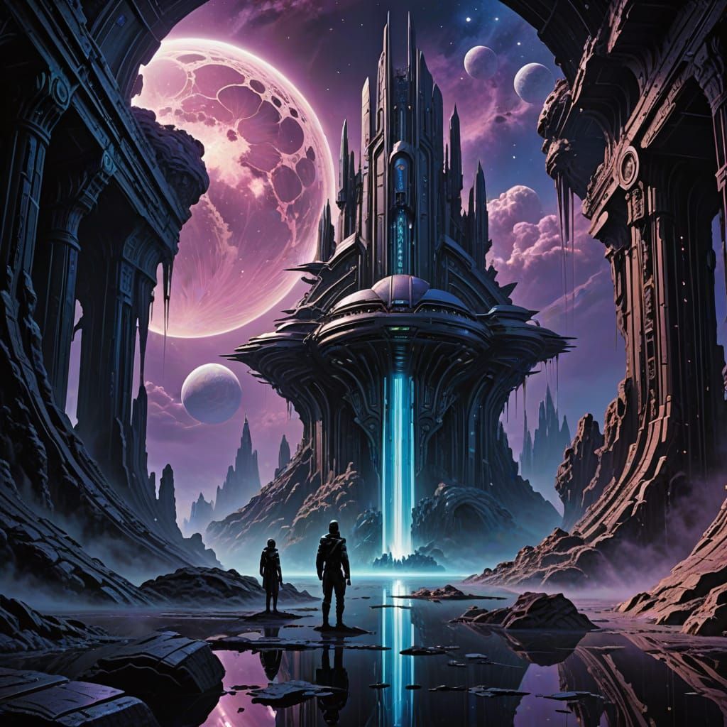 Ethereal Nebulae Wonders in Vibrant Sci-Fi Style