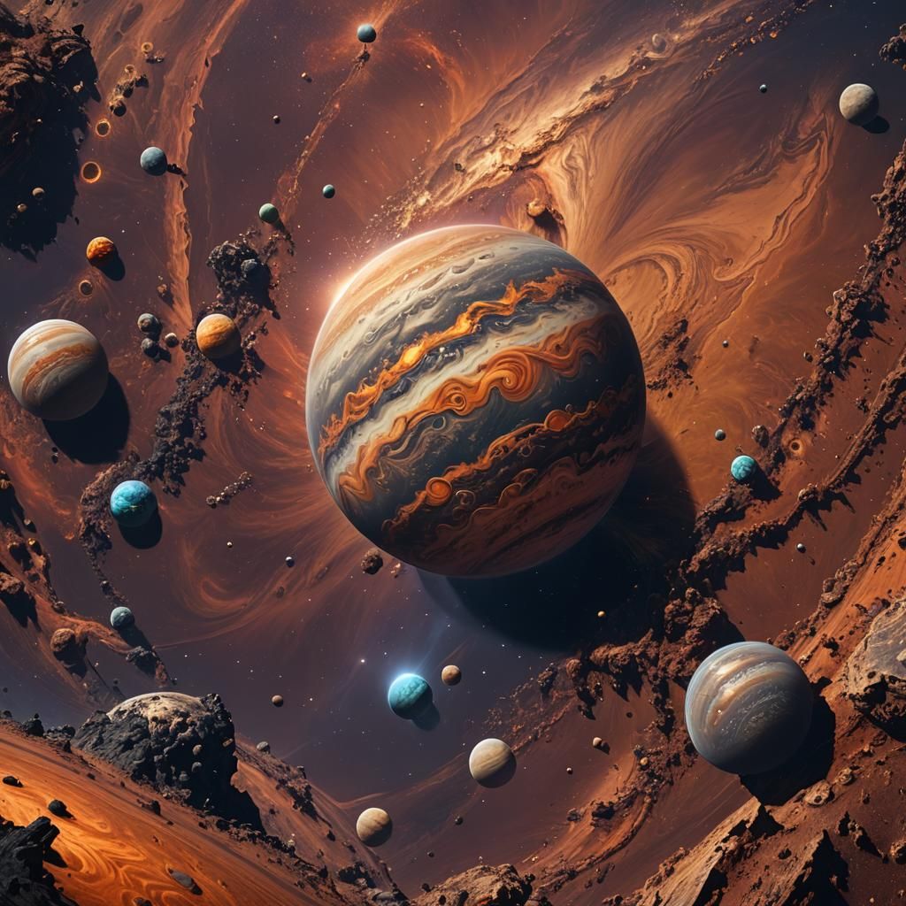 Detailed Matte Painting of Jupiter in Unreal Engine