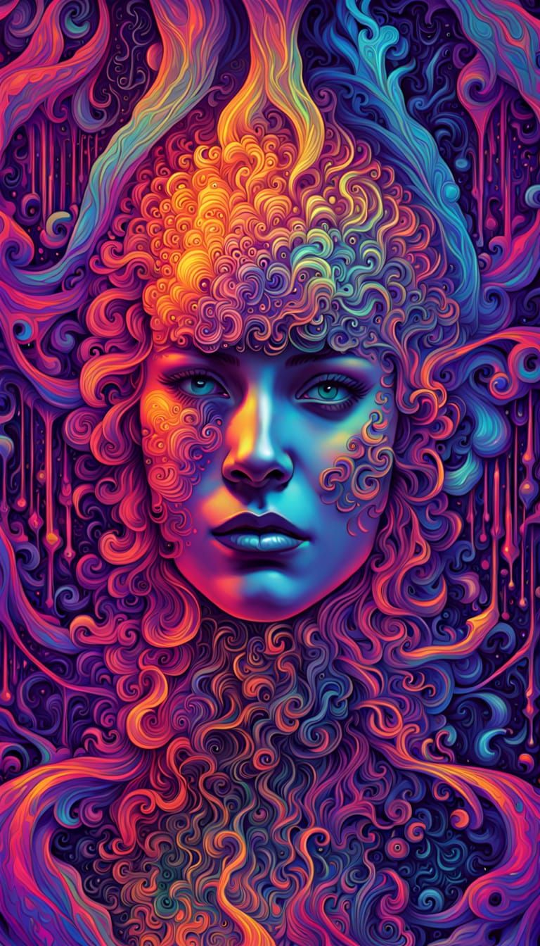 Stark Terror: A Neon Dystopian Vision in Digital Art