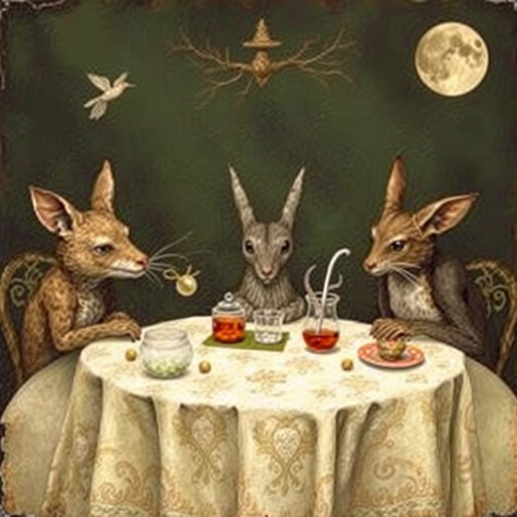 Fantastical Beasts Gather for Whimsical Tea