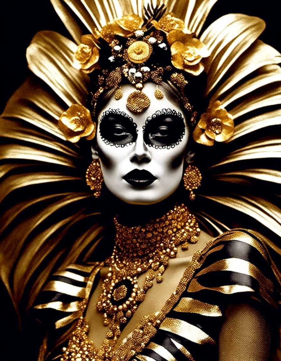 Day of the Dead Woman with Psychedelic Foliage