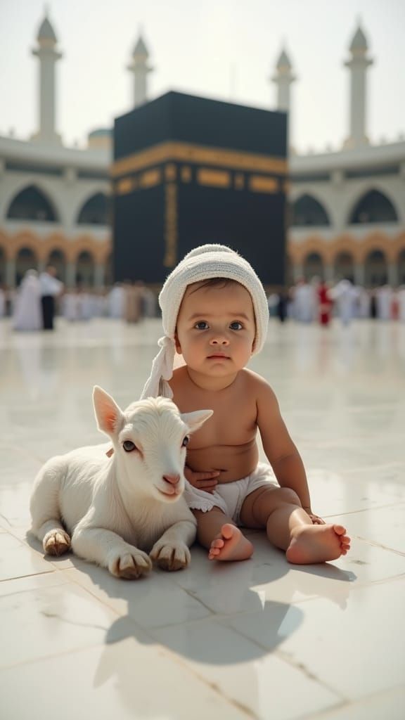 Innocence in Mecca: Boy and Goat at Masjid al-Haram