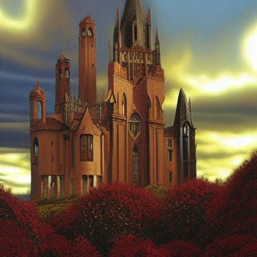 Gothic Printer as Oil Painting