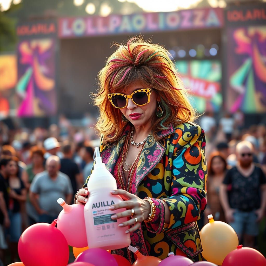 end up with Paula Abdul at Lollapalooza
Fillin' water balloo...
