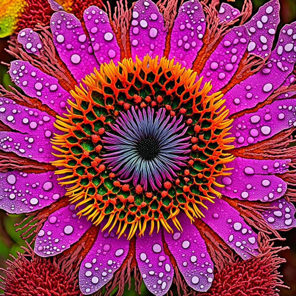 Intricate Desert Flowers and Snake Photo-Art