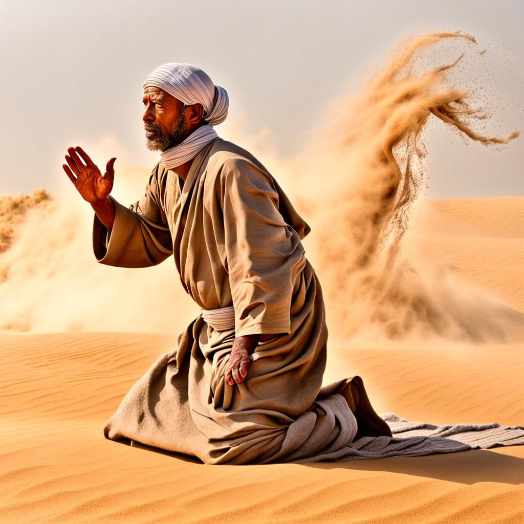 Man Transforms to Sand in Desert Storm