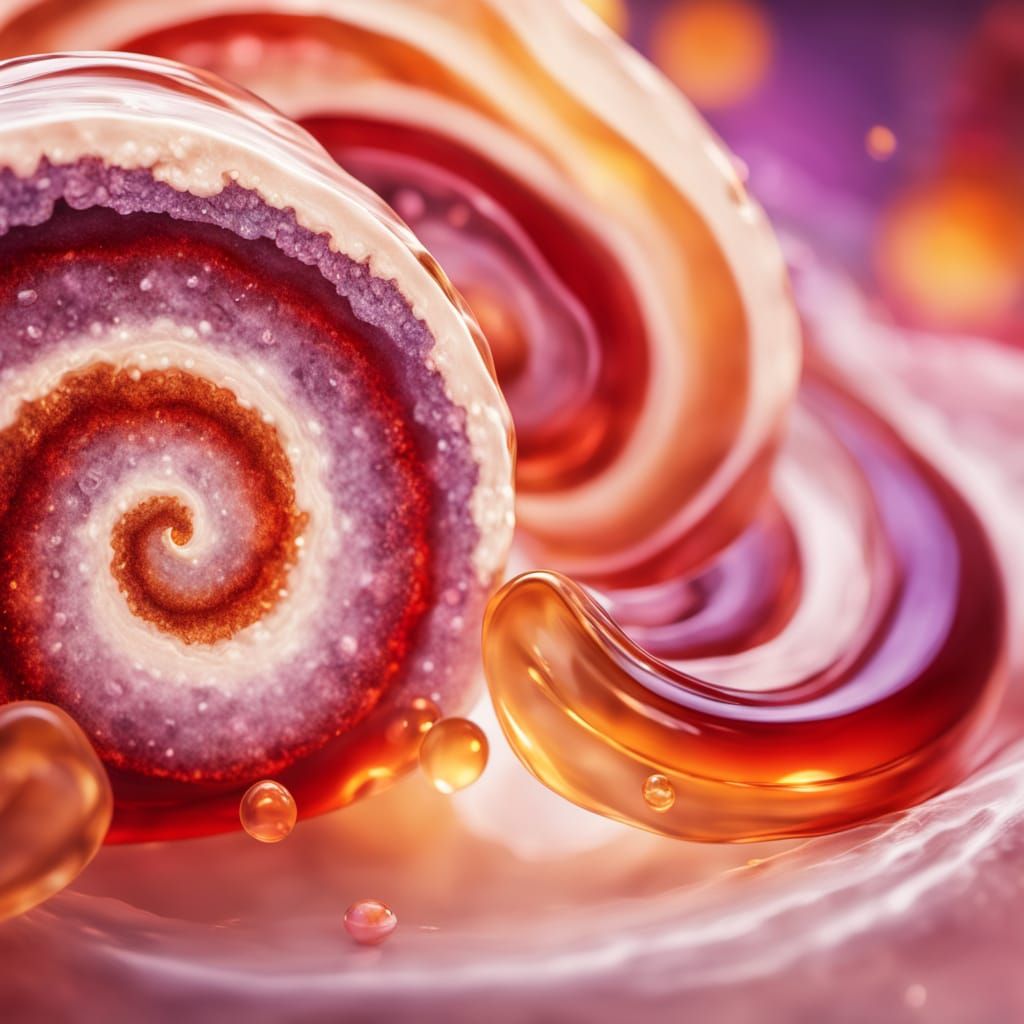 Surrealistic Swiss Roll Cake in Ethereal Macro Photography