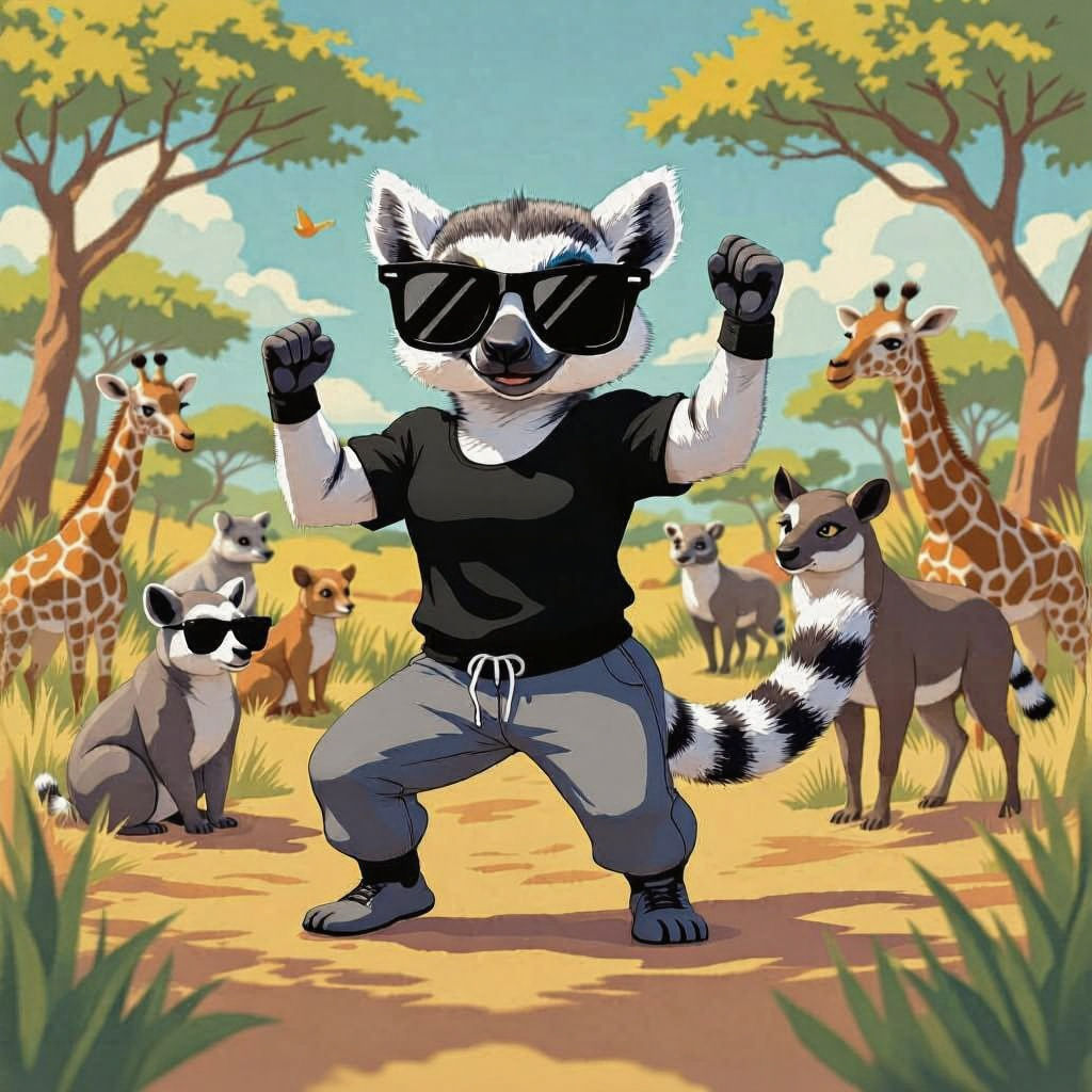 Lemur's Zumba Dance Party with African Animals
