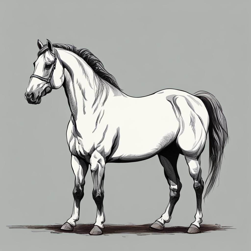 AI Generated Image of a Mid-Sized Horse