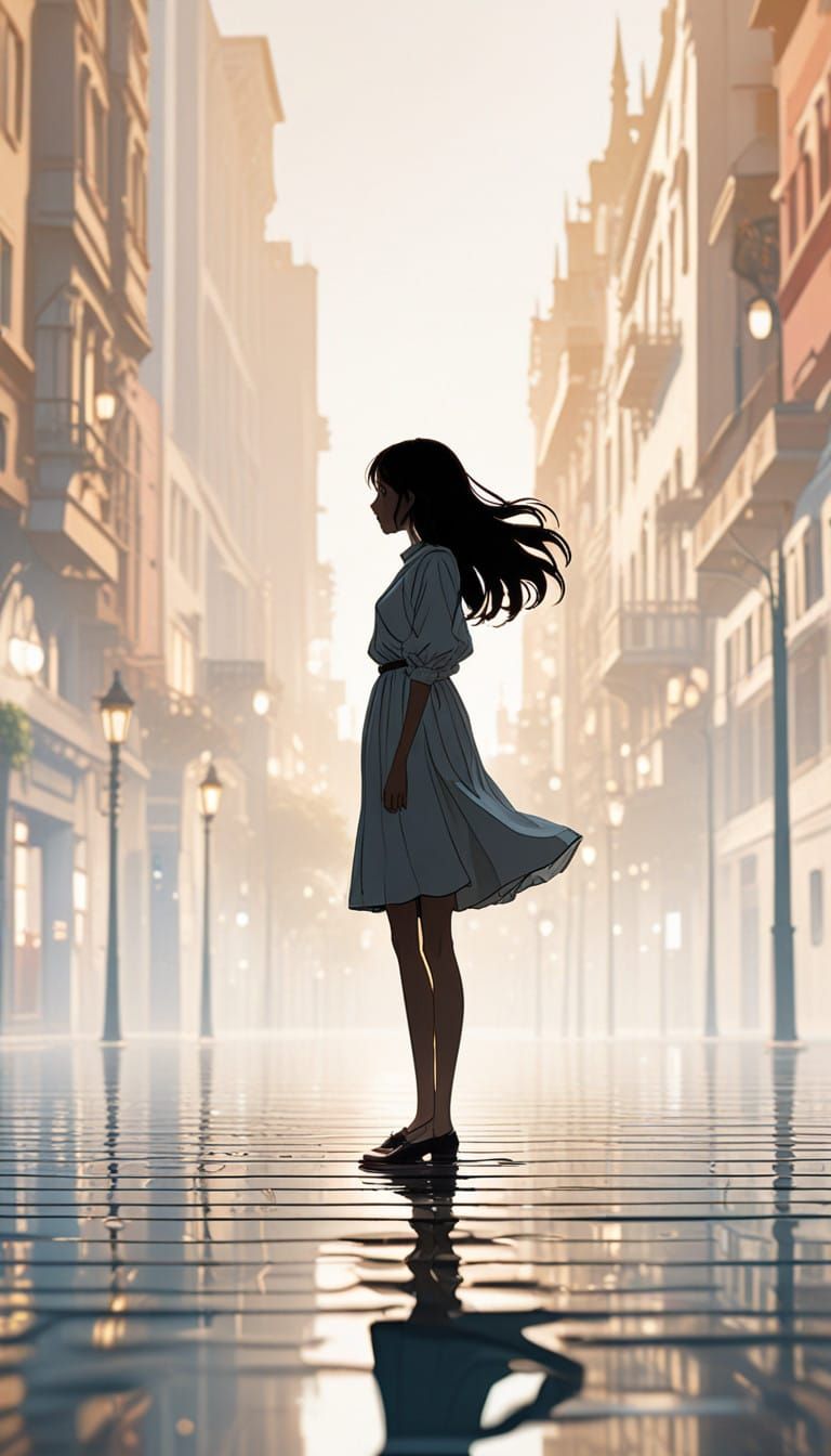 Elegant Human Form in Minimalist Black Lines