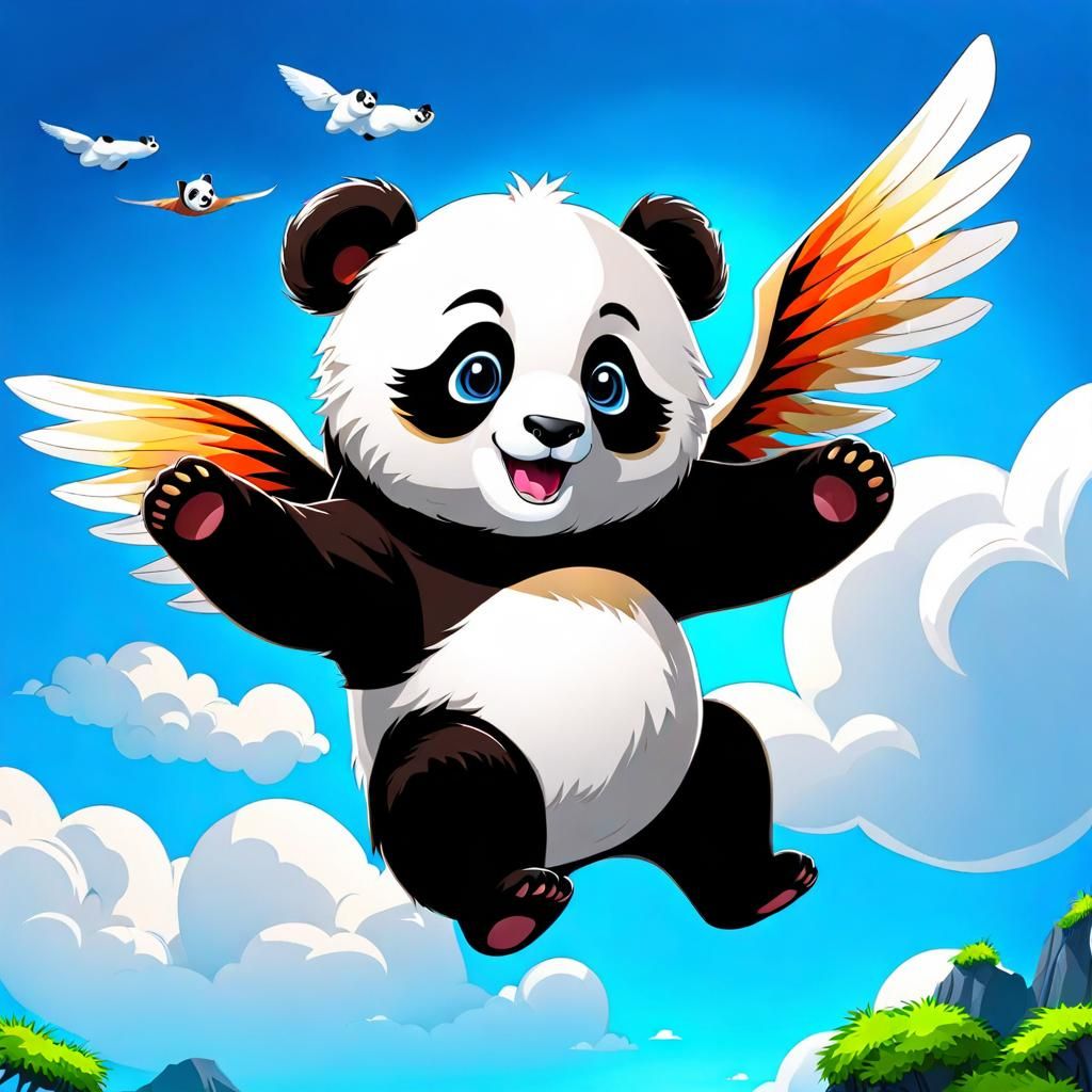 cute flying panda