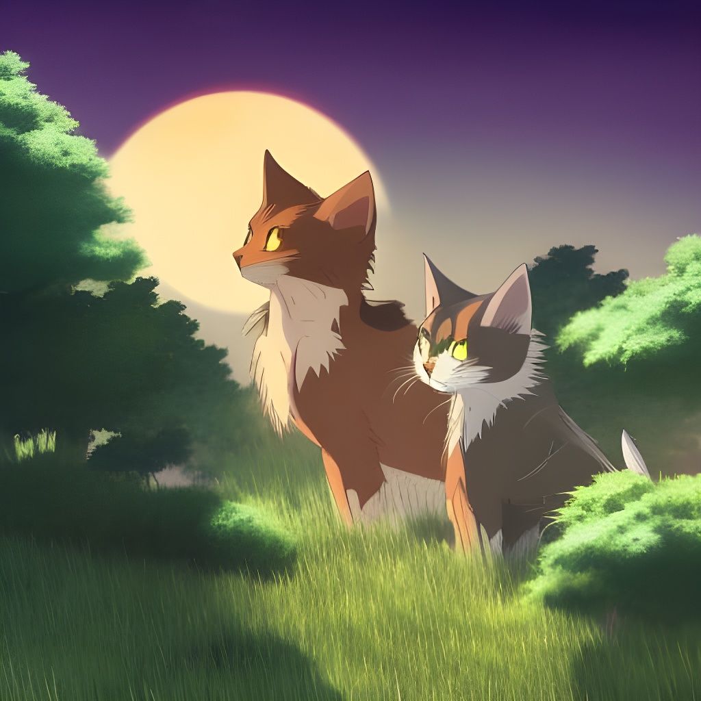 Warrior Cats in Studio Ghibli Anime Style