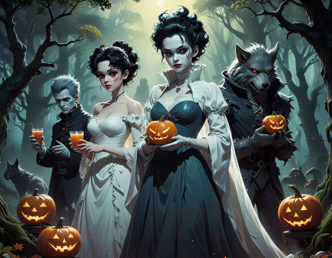 Halloween Monster Mash Party in Misty Woodland