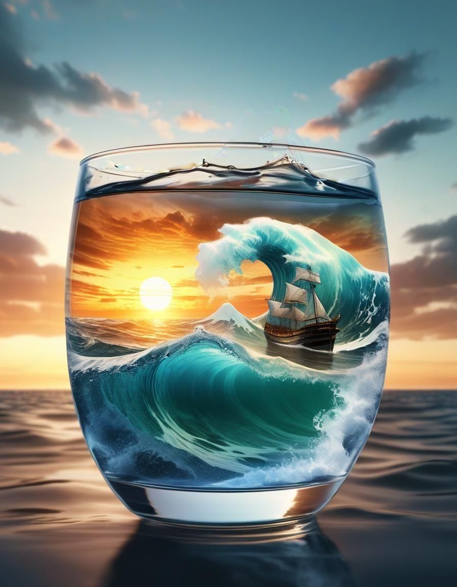 Ocean waves in a glass of water